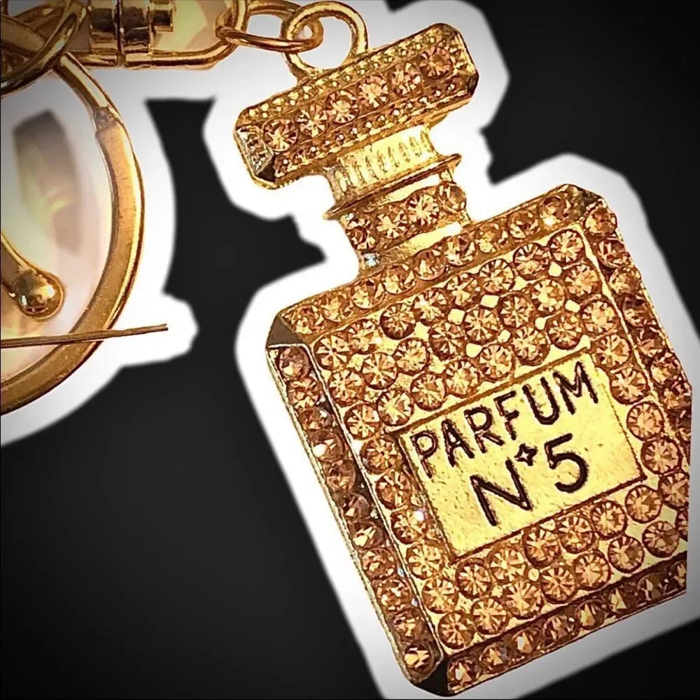 New pink & gold antiquated N5 parfumerie keychain